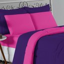 Ver imagem 3 de Kit Edredom Dupla Face + Jogo de Lençol Casal Viúva Nobre 7 Peças Malha 100% Algodão - Roxo /