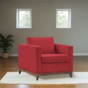 Ver imagem 1 de Poltrona Aspen Base Fixa Madeira Suede Vermelho Sala de Estar Recepção