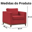 Ver imagem 6 de Poltrona Aspen Base Fixa Madeira Suede Vermelho Sala de Estar Recepção