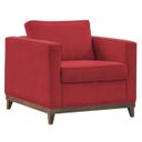 Ver imagem 4 de Poltrona Aspen Base Fixa Madeira Suede Vermelho Sala de Estar Recepção
