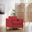 Ver imagem 2 de Poltrona Aspen Base Fixa Madeira Suede Vermelho Sala de Estar Recepção