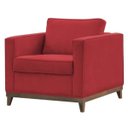 Ver imagem 5 de Poltrona Aspen Base Fixa Madeira Suede Vermelho Sala de Estar Recepção