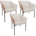 Ver imagem 1 de Kit 3 Cadeiras para Sala de Jantar Estar Living Olívia L02 Linho Cru Couríssimo Camel - Lyam Decor
