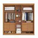 Ver imagem 2 de Guarda Roupa Casal Bari 5 Portas 8 Gavetas 100% MDF Bege/Cinamomo/Off White