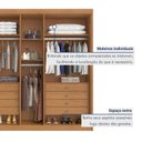 Ver imagem 6 de Guarda Roupa Casal Bari 5 Portas 8 Gavetas 100% MDF Bege/Cinamomo/Off White