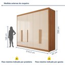 Ver imagem 3 de Guarda Roupa Casal Bari 5 Portas 8 Gavetas 100% Mdf