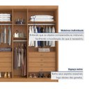 Ver imagem 6 de Guarda Roupa Casal Bari 5 Portas 8 Gavetas 100% Mdf