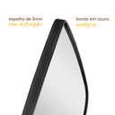 Ver imagem 5 de Espelho Retrô Pinterest Orgânico Decorativo Grande 64x44cm Borda em Couro 3cm - Mod. Gota Preto