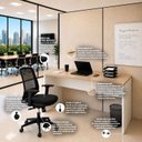 Ver imagem 7 de Conjunto Mesa de Escritório 1.60x60cm + Cadeira Ergonômica Reclinável Pistão Classe 4