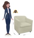 Ver imagem 3 de Poltrona para Sala Tilla Suede Bege - Vallisa Decor