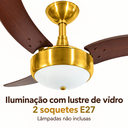Ver imagem 7 de Ventilador de Teto Infinity Lux 2003 Dourado 3 Pás Tabaco com Controle Remoto