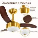 Ver mais imagens de Ventilador de Teto Infinity Lux 2003 Dourado 3 Pás Tabaco com Controle Remoto