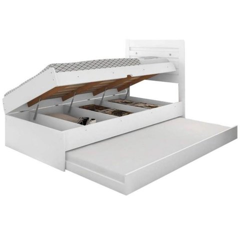 Bicama com Baú Organizador Larissa - Branco - Framar Móveis