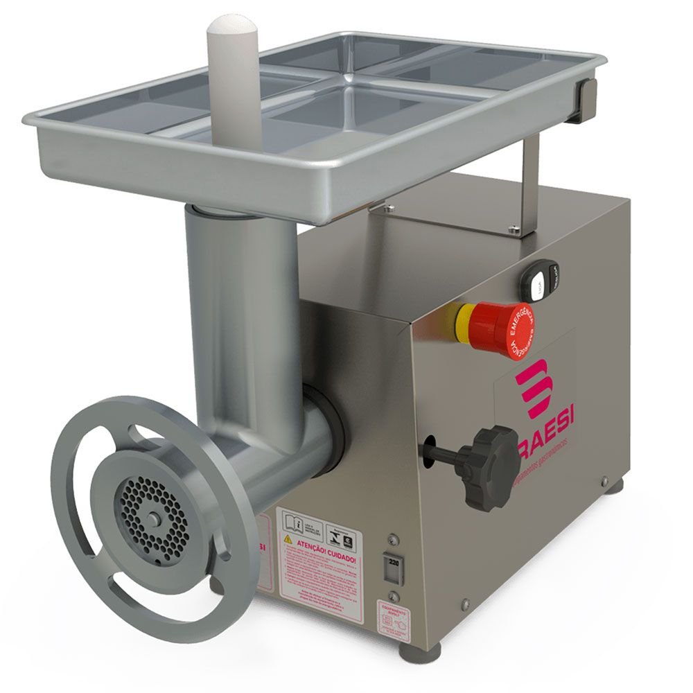 Moedor Elétrico de Carne Braesi Bocal 10 Motor 1/2 C.V. Inox Bivolt BMC-10