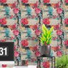 Papel de Parede Auto Adesivo Colagem Efeito Lambe Lambe Floral Rosa Decorado Lavavel Quarto 9m - 1
