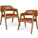 Ver imagem 1 de Kit 02 Cadeiras para Sala de Jantar e Estar Living Estofada Suran L02 Couríssimo Camel - Lyam Lyam D