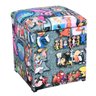 Puff Decorativo Baú Dani Quadrado Estampado Desenho Animado D84 - 1