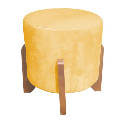 Puff Redondo Arthur Suede Veludo Mv Estofados