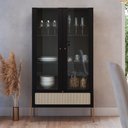 Ver imagem 2 de Cristaleira 2 Portas com Adega 83cm Arlo A10 Nero/dourado - Mpozenato