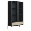 Ver imagem 1 de Cristaleira 2 Portas com Adega 83cm Arlo A10 Nero/dourado - Mpozenato
