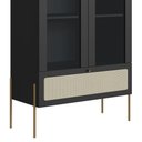 Ver mais imagens de Cristaleira 2 Portas com Adega 83cm Arlo A10 Nero/dourado - Mpozenato