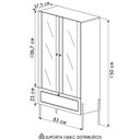 Ver imagem 4 de Cristaleira 2 Portas com Adega 83cm Arlo A10 Nero/dourado - Mpozenato