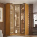 Ver imagem 1 de Guarda Roupa de Canto Obliquo 3 Portas Reflecta MDF Altezza Belmax:Freijó