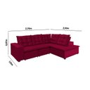 Ver imagem 3 de Sofá de Canto 5 Lugares Montreal 270Cm Veludo Light Vermelho