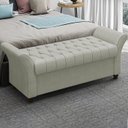 Ver imagem 2 de Recamier Calçadeira Bau 140 cm Pes MDF Ogeo Linho SL 76 Peer