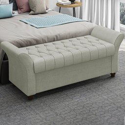 Recamier Calçadeira Bau 140 cm Pes MDF Ogeo Linho SL 76 Peer - 2