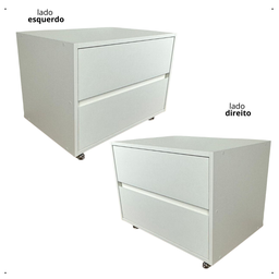 Gabinete Organizador 2 Gavetas para Banheiro Decorativo com Rodinhas em Gel 70x40x30cm - 4