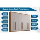 Ver imagem 6 de Guarda Roupa Casal 6 Portas e 6 Gavetas C- Pés Pernambuco Naturale-off White Rufato