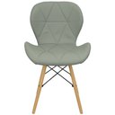 Ver imagem 3 de Kit 4 Cadeiras Charles Eames Eiffel Slim Wood Estofada - Cinza