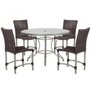 Ver imagem 1 de Mesa Ascoli 4 Cadeiras Cannes de Alumínio Fendi Trama Marrom