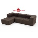 Ver imagem 7 de Sofá Modular 3 Lugares com Puff para Pés Kappesberg Boucle Marrom