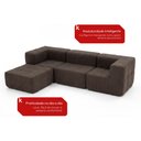 Ver imagem 5 de Sofá Modular 3 Lugares com Puff para Pés Kappesberg Boucle Marrom
