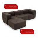 Ver imagem 6 de Sofá Modular 3 Lugares com Puff para Pés Kappesberg Boucle Marrom