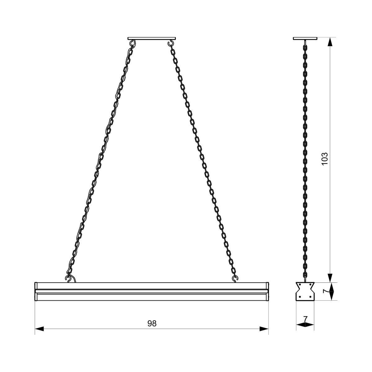 Pendente Led Turquesa 36w 4000lm Bivolt - Madeira Maciça Corrente - 5