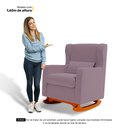 Ver imagem 7 de Poltrona de Amamentação e Descanso Zoe com Base Balanço Veludo Rosê - Desk Design