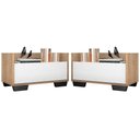 Ver imagem 1 de Kit C/ 2 Mesas De Cabeceira 80 Cm Rustic/branco/preto