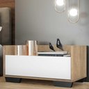 Ver imagem 6 de Kit C/ 2 Mesas De Cabeceira 80 Cm Rustic/branco/preto