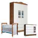 Ver imagem 1 de Quarto de Bebê Ariel 4 Portas com Berço Mirelle Branco Acetinado Amadeirado – Carolina