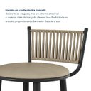 Ver imagem 4 de Kit 2 Banquetas Altas Estofadas Industrial em Aço Suede Bete Bege Rami/Pérola