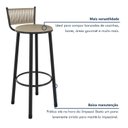 Ver imagem 6 de Kit 2 Banquetas Altas Estofadas Industrial em Aço Suede Bete Bege Rami/Pérola