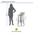 Ver imagem 3 de Kit 2 Banquetas Assento Estofado para Cozinha Bete