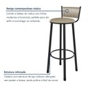 Ver imagem 7 de Kit 2 Banquetas Altas Estofadas Industrial em Aço Suede Bete Bege Rami/Pérola