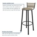 Ver imagem 5 de Kit 2 Banquetas Altas Estofadas Industrial em Aço Suede Bete Bege Rami/Pérola