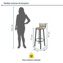 Ver imagem 3 de Kit 2 Banquetas Altas Estofadas Industrial em Aço Suede Bete Bege Rami/Pérola