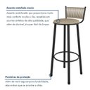 Ver imagem 5 de Kit 2 Banquetas Altas Estofadas Industrial em Aço Suede Bete Bege Rami/Pérola