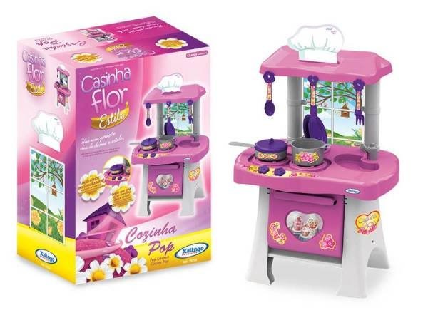 Cozinha Infantil Pop Casinha Flor Rosa Ref. 0454.3 Xalingo